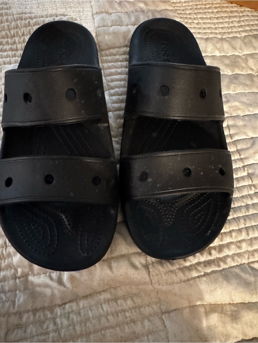 CROCS Men's Black Dual-Strap Slide Sandals